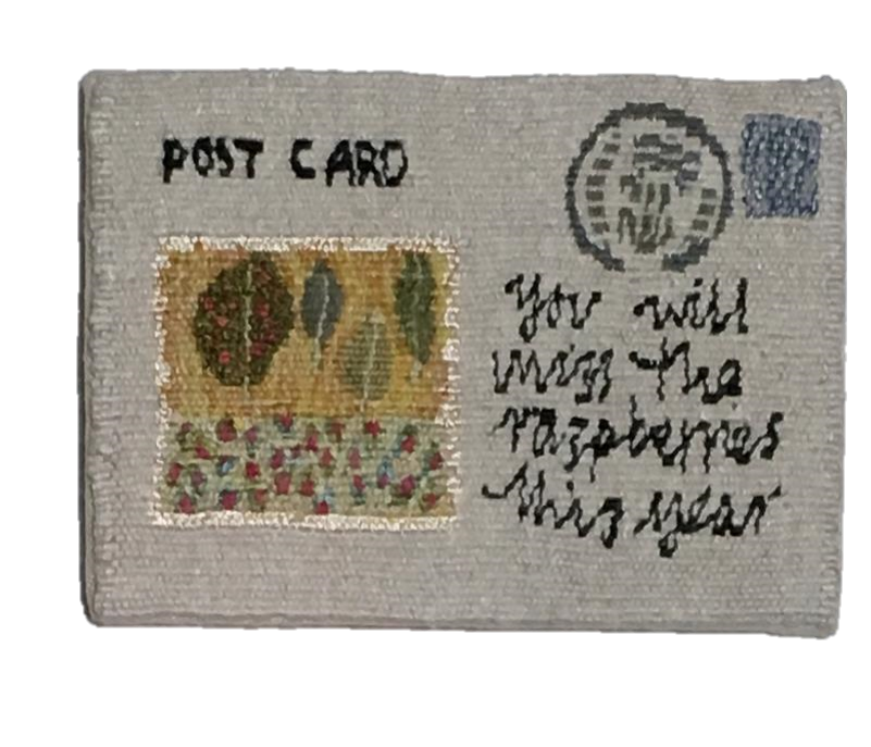 Image of a woven postcard